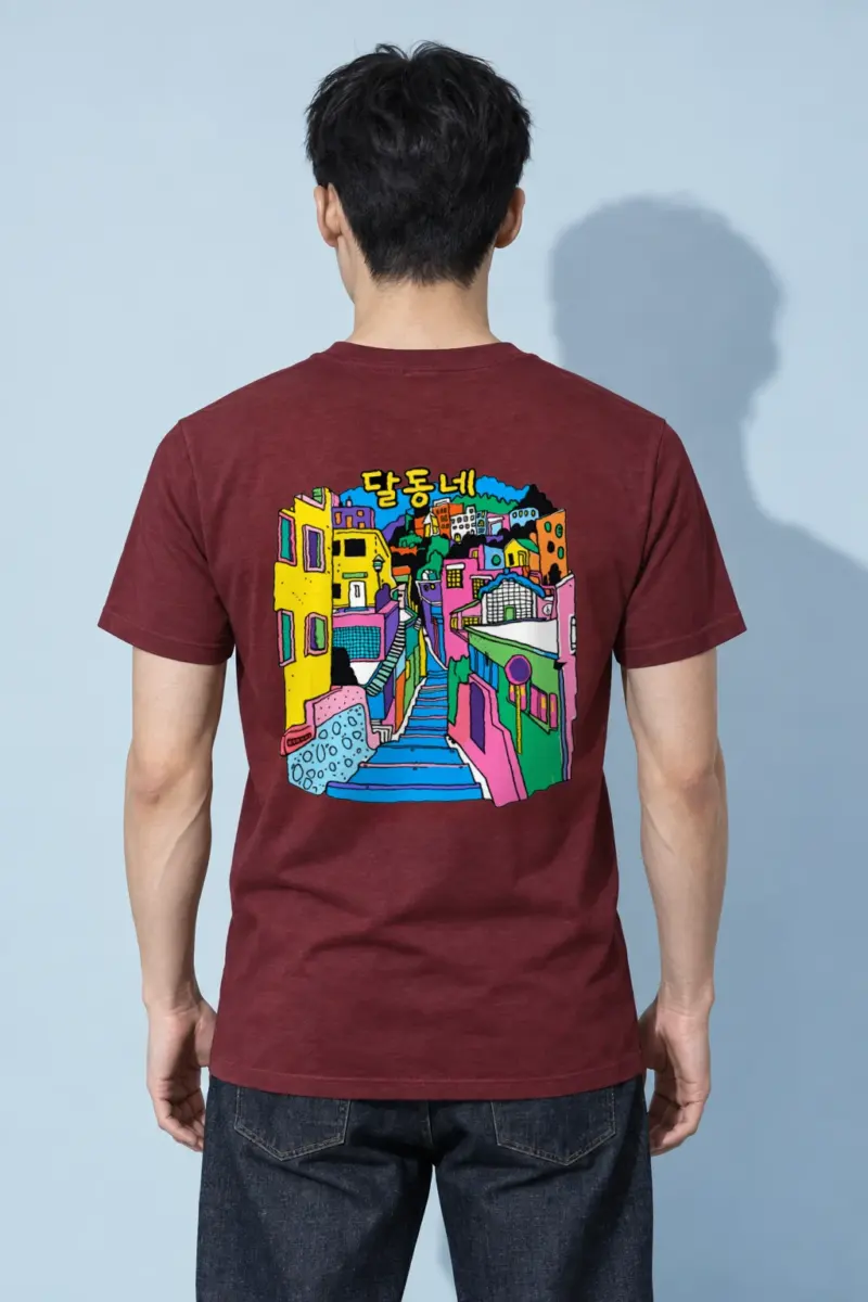 "달동네 Stairs" Heavyweight Unisex Crewneck T-shirt