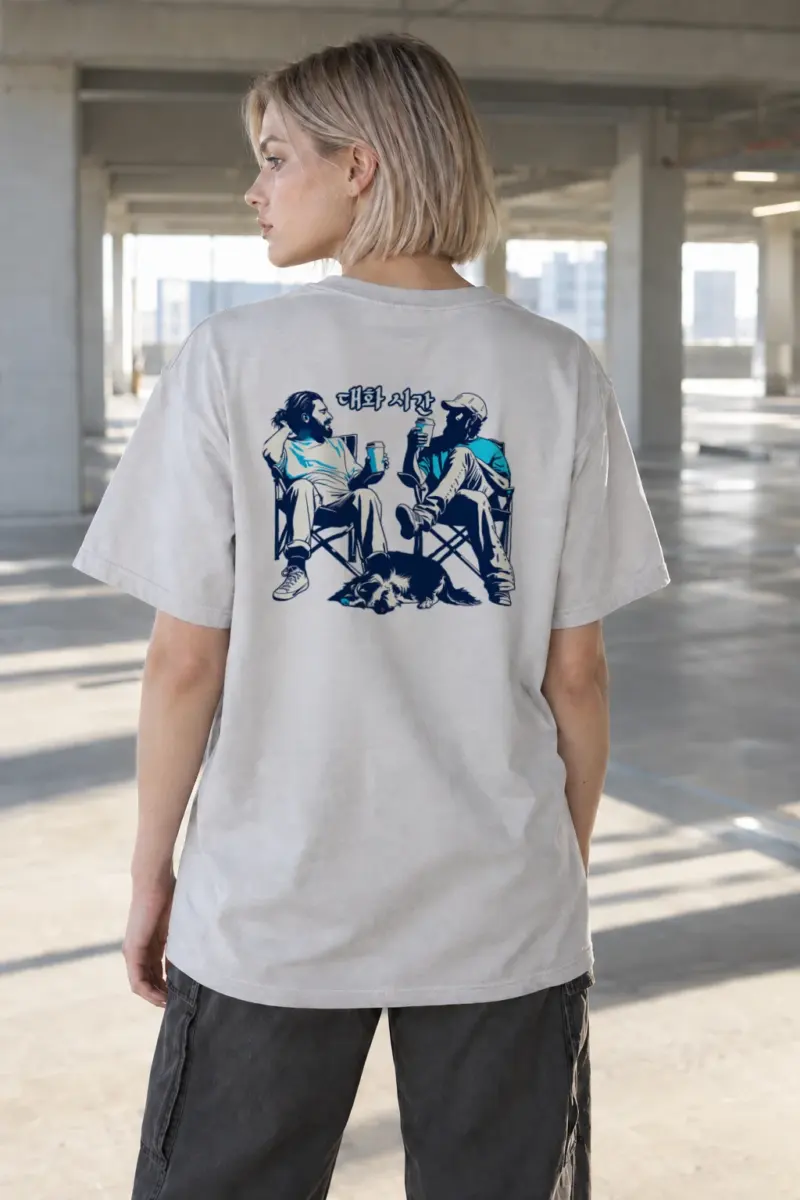 "대화 시간" Heavyweight Unisex Crewneck T-shirt | Gildan 5000