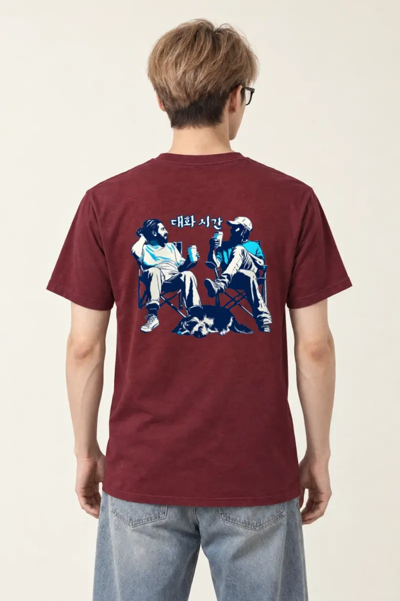 "대화 시간" Heavyweight Unisex Crewneck T-shirt