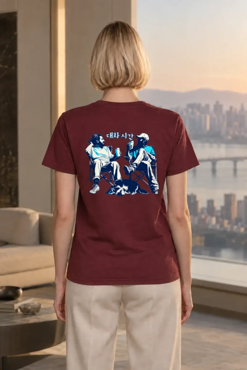 "대화 시간" Heavyweight Unisex Crewneck T-shirt