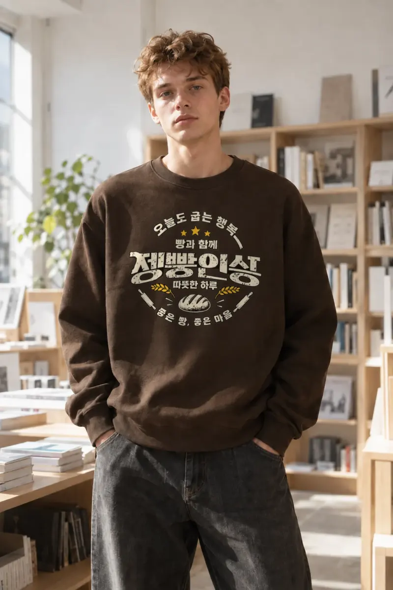 "따뜻한 하루" Heavy Blend Unisex Crewneck Sweatshirt | Gildan 18000