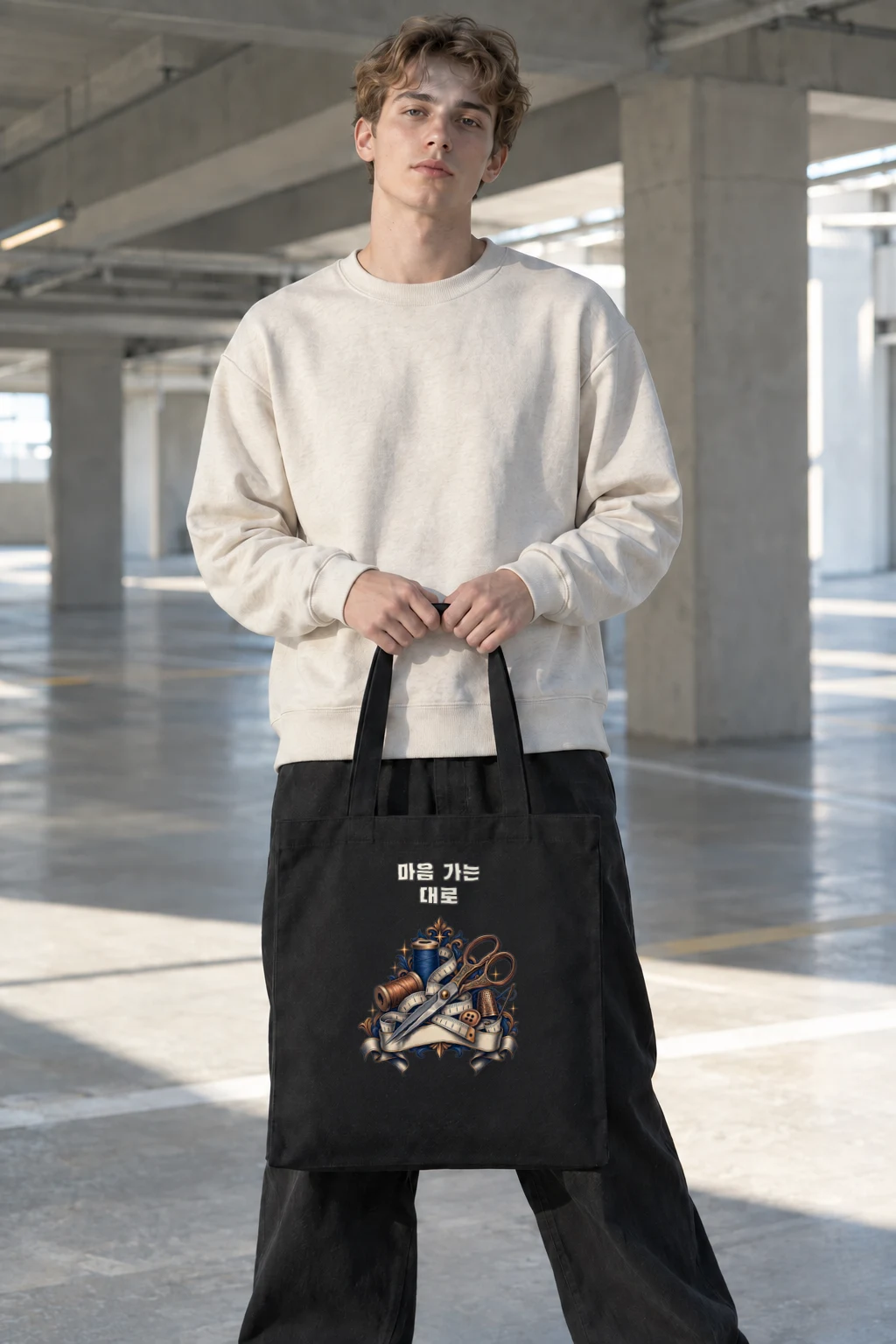 "마음 가는 대로" Classic Cotton Tote Bag