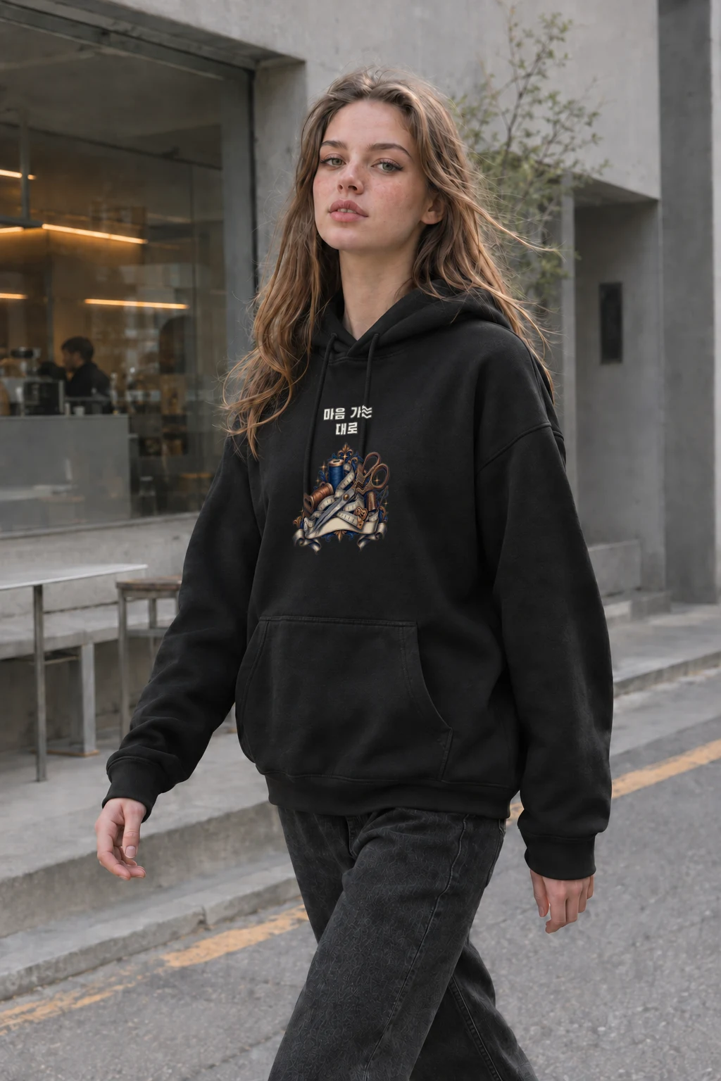 "마음 가는 대로" Heavy Blend Unisex Pullover Hoodie | Gildan 18500