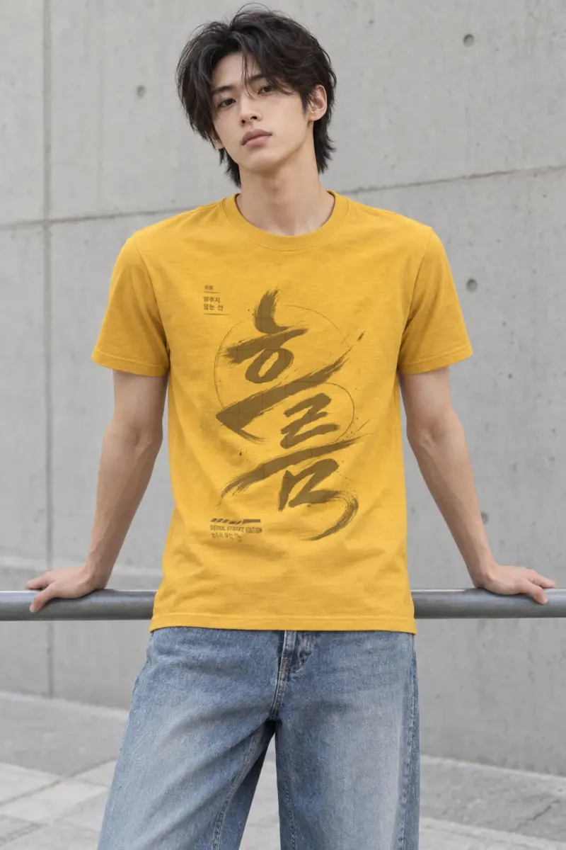 "멈추지 않는 선" Heavyweight Unisex Crewneck T-shirt