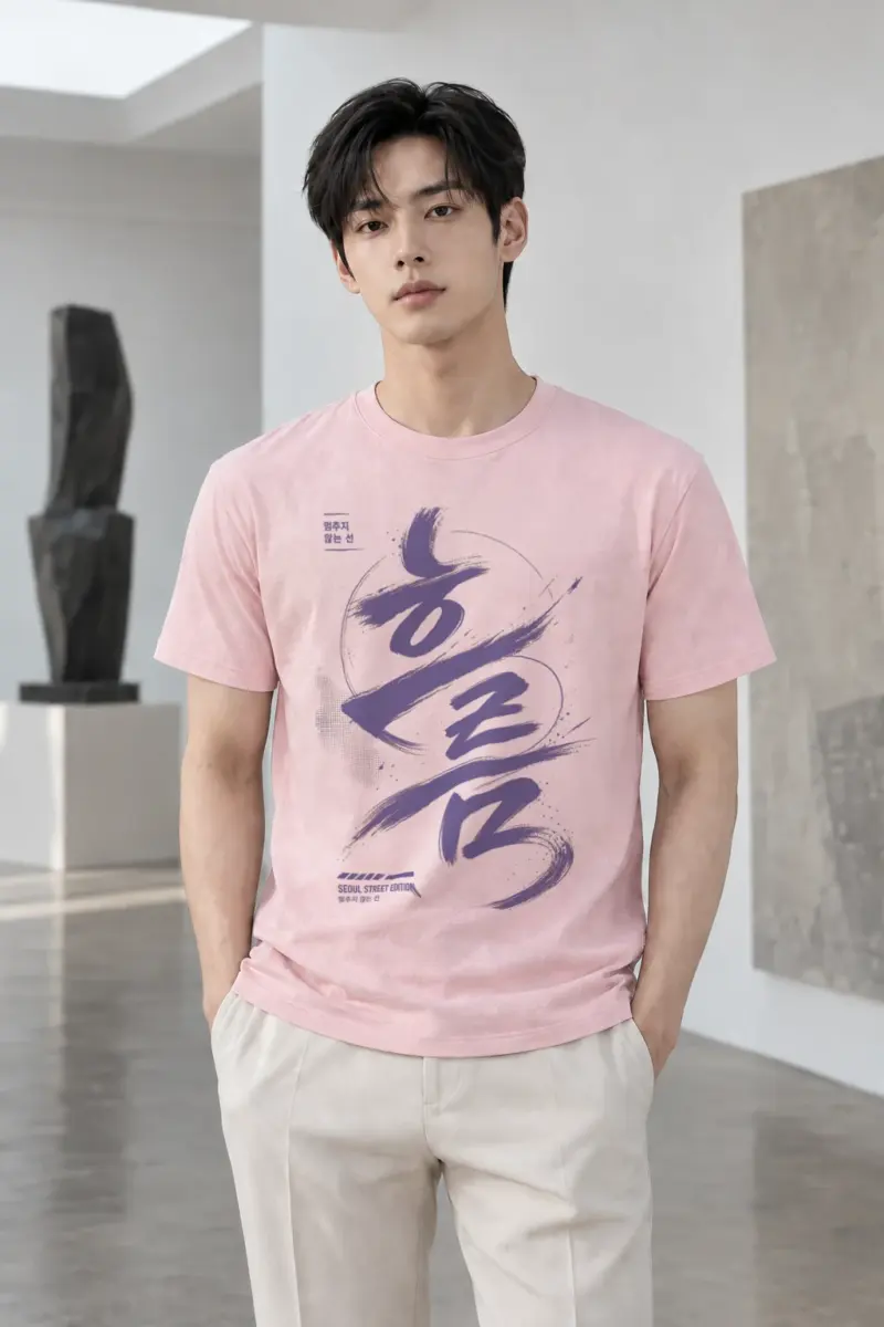 "멈추지 않는 선" Heavyweight Unisex Crewneck T-shirt | Gildan 5000