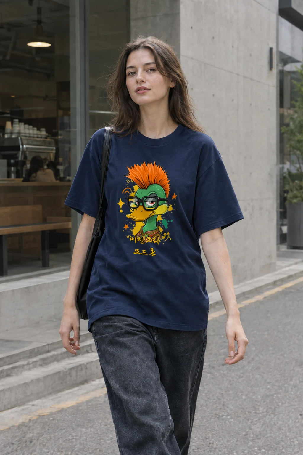 "멋진 오리 보드 룩" Heavyweight Unisex Crewneck T-shirt | Gildan 5000