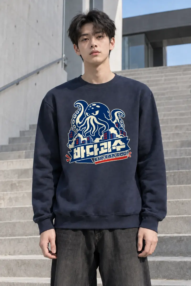 "바다괴물" Heavy Blend Unisex Crewneck Sweatshirt | Gildan 18000