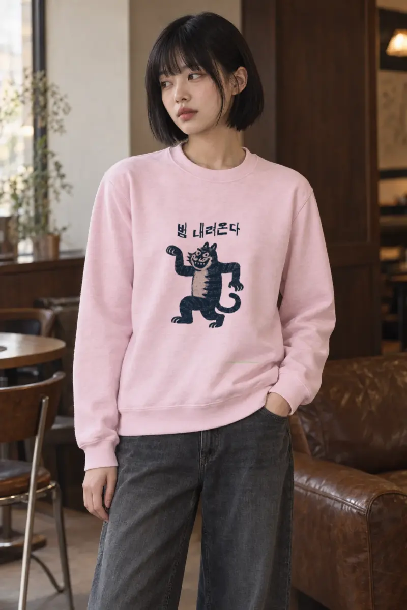"범 내려온다 Tiger" Heavy Blend Unisex Crewneck Sweatshirt