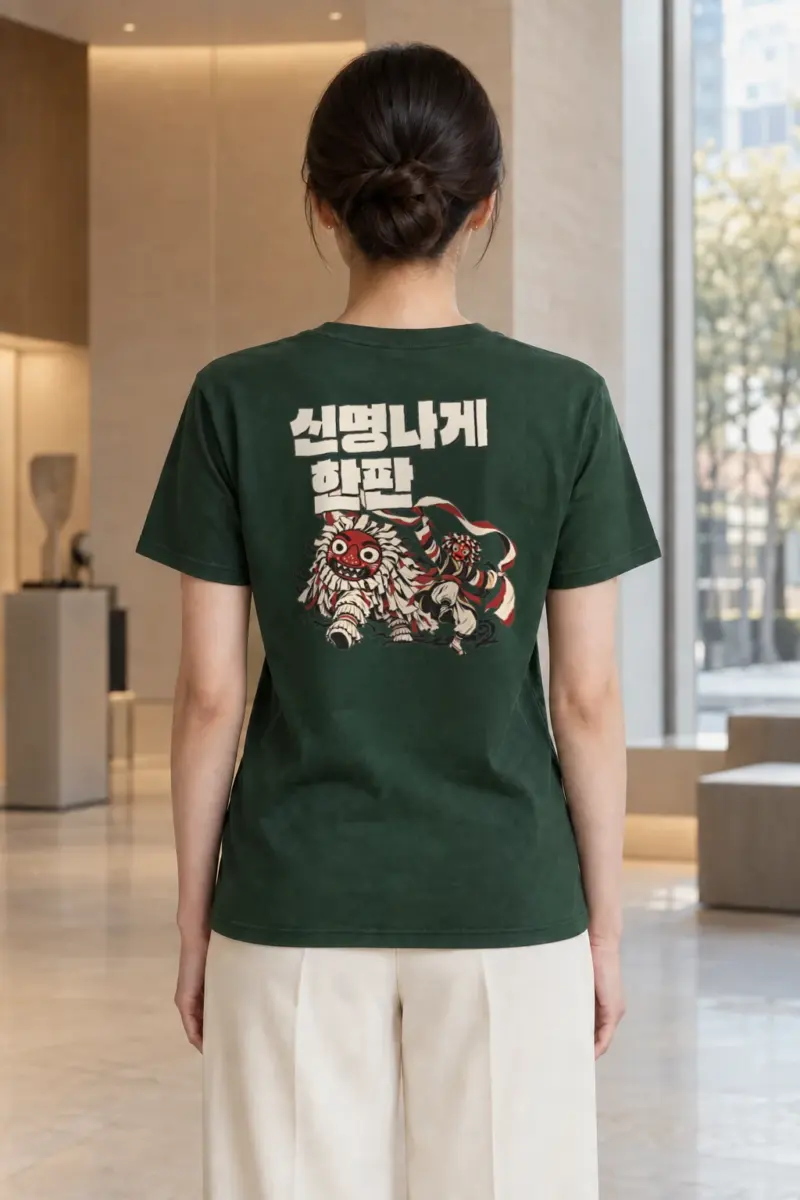 "신명나게 한판" Heavyweight Unisex Crewneck T-shirt | Gildan 5000