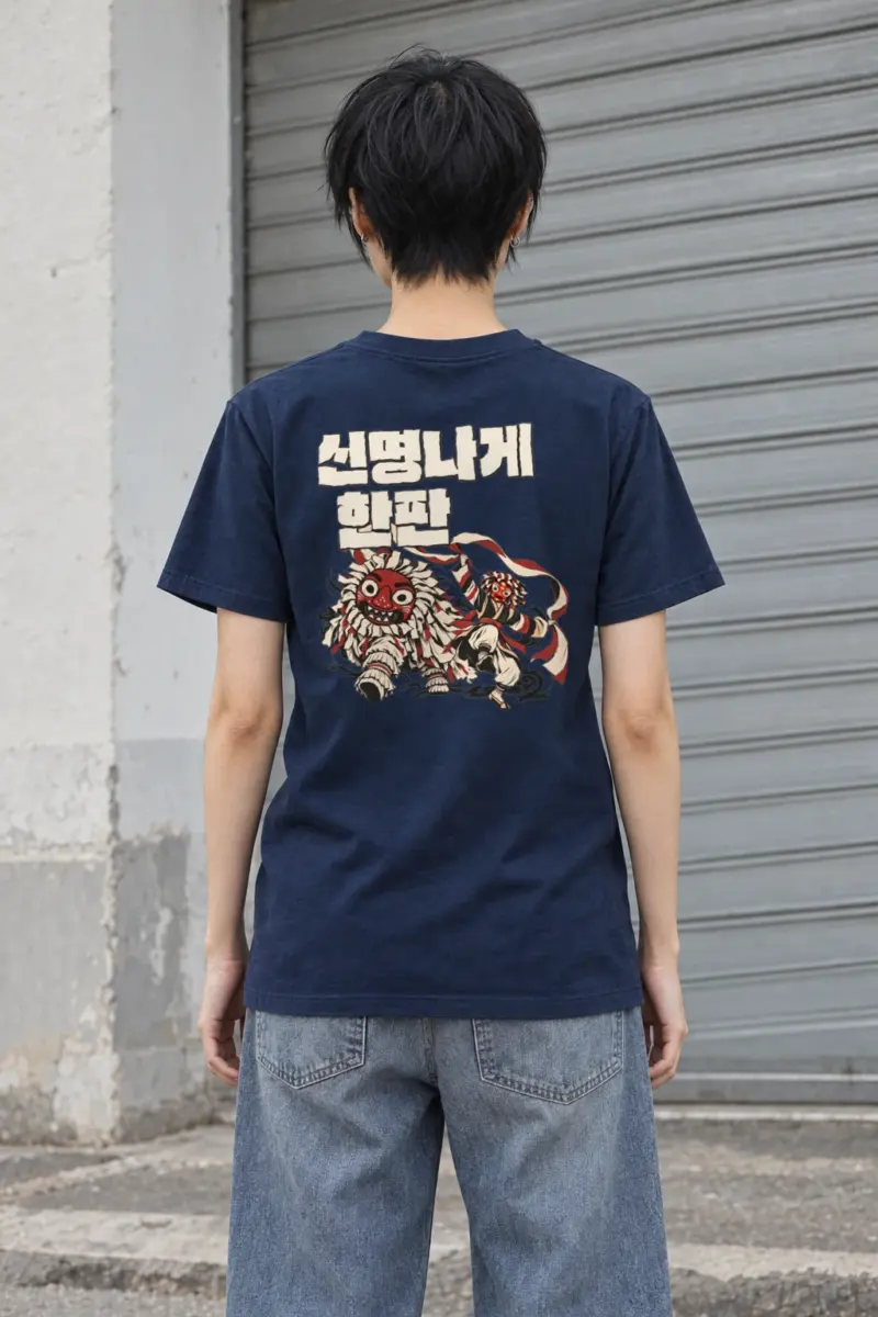 "신명나게 한판" Heavyweight Unisex Crewneck T-shirt | Gildan 5000