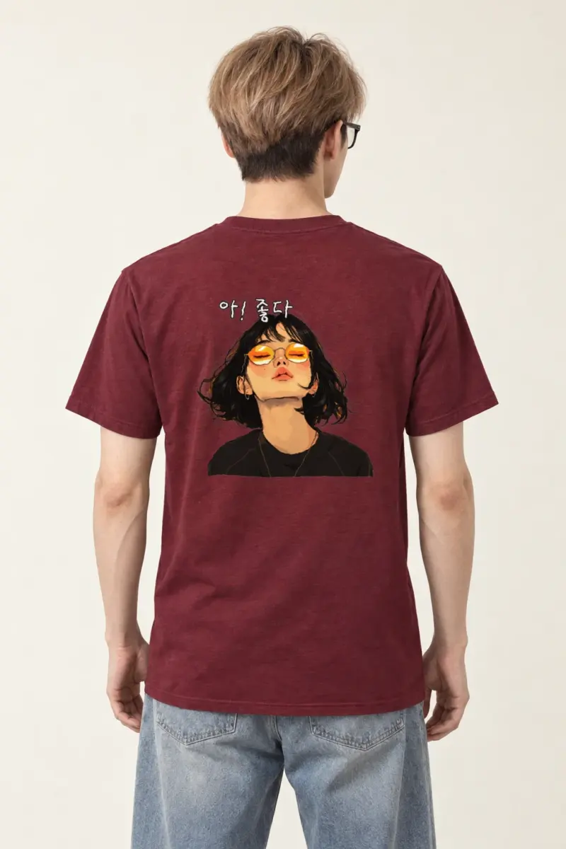 "아! 좋다" Heavyweight Unisex Crewneck T-shirt