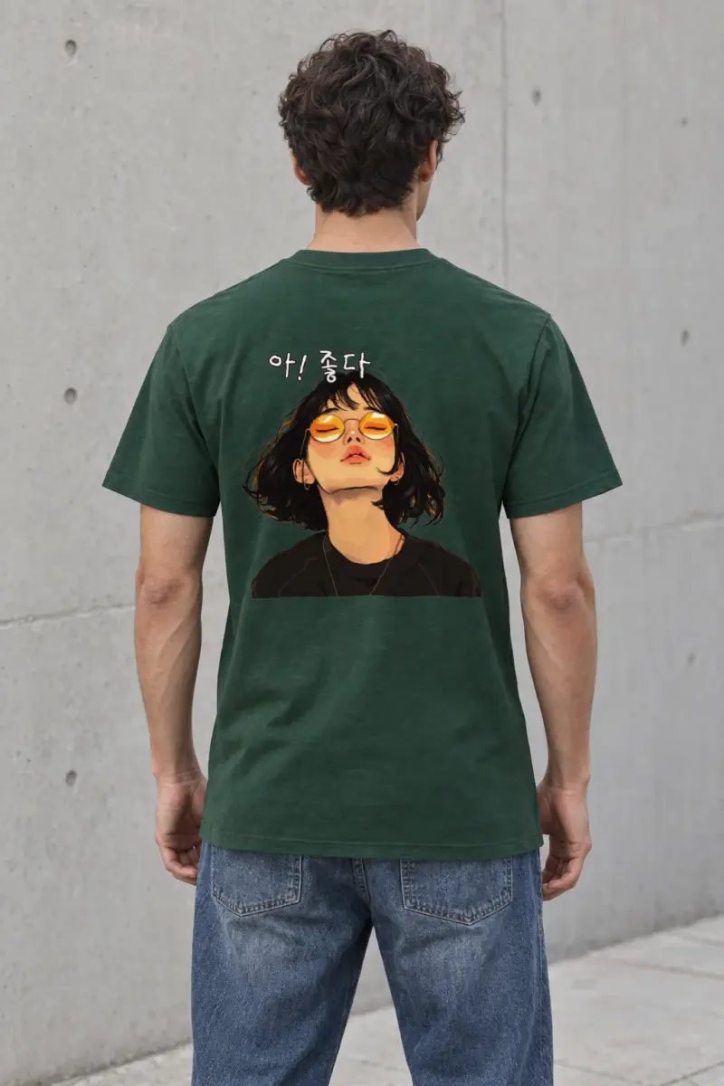 "아! 좋다" Heavyweight Unisex Crewneck T-shirt | Gildan 5000