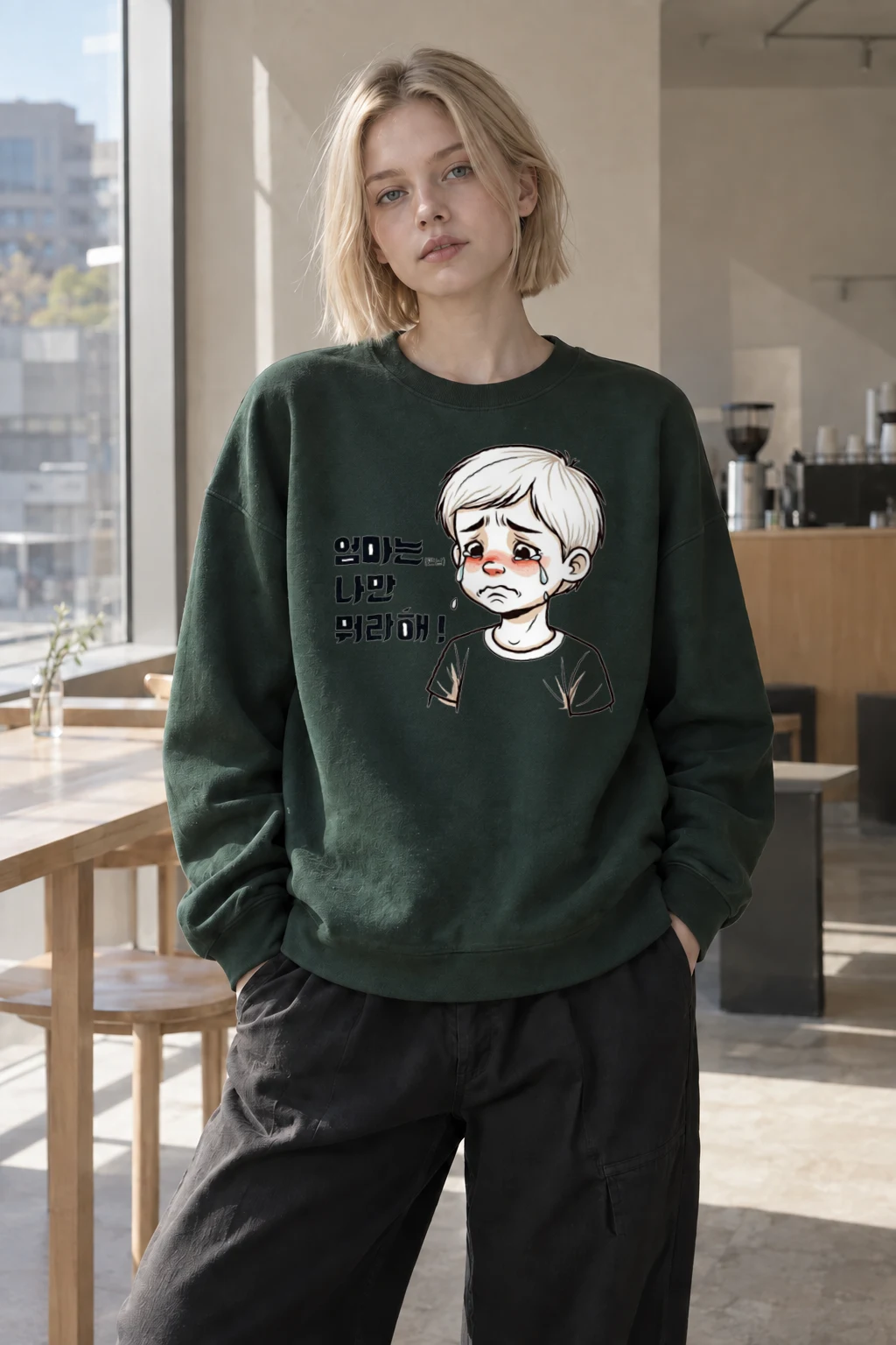 "엄마는 나만 뭐라해" Heavy Blend Unisex Crewneck Sweatshirt | Gildan 18000