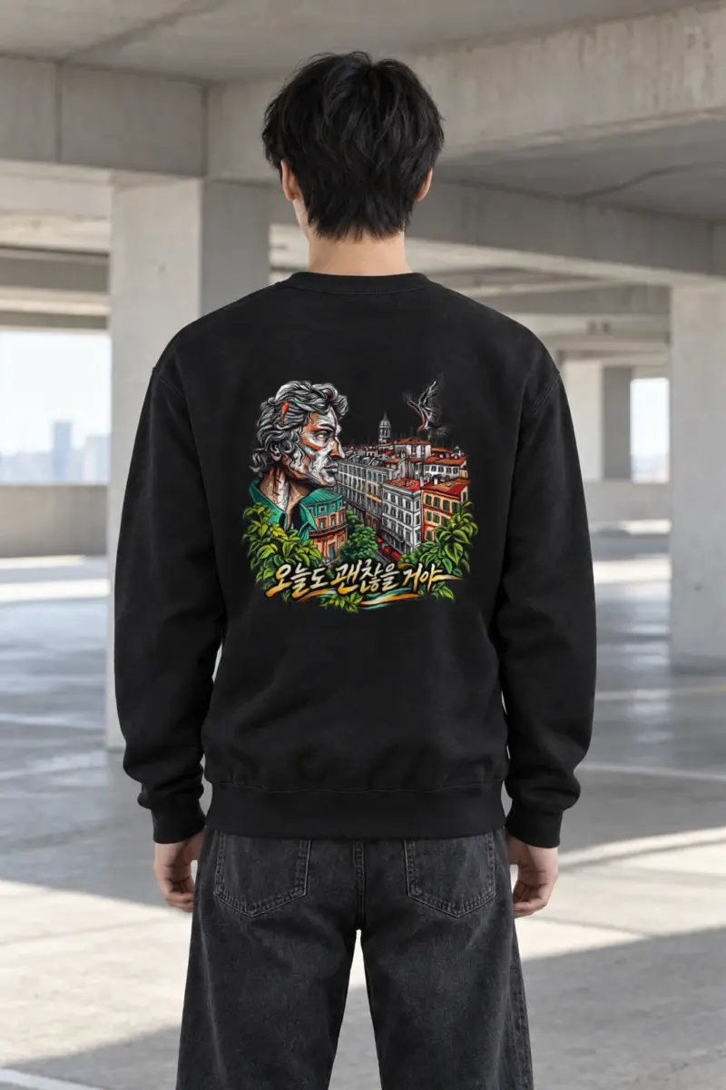 "오늘도 괜찮을 거야" Heavy Blend Unisex Crewneck Sweatshirt | Gildan 18000
