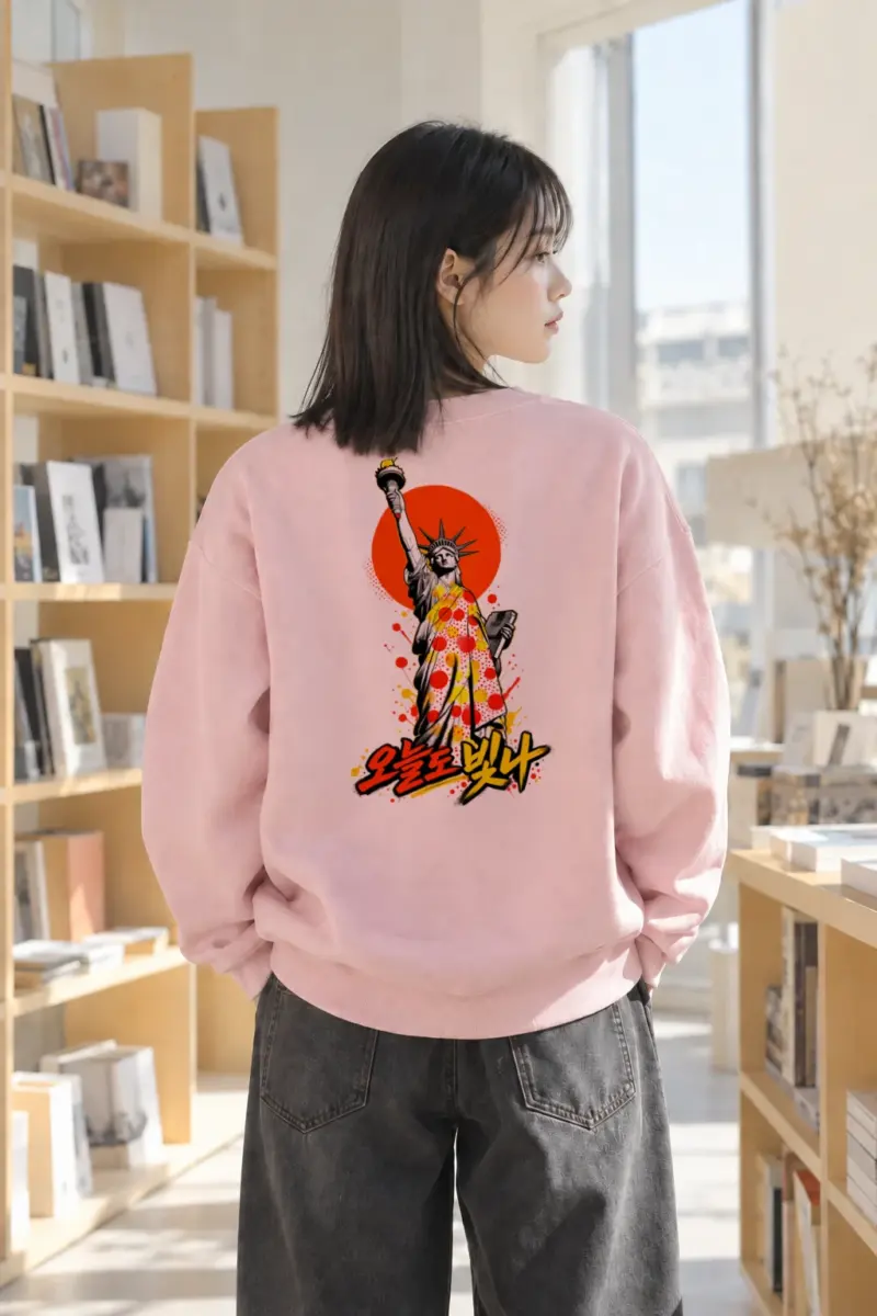 "오늘도 빛나 Liberty" Heavy Blend Unisex Crewneck Sweatshirt | Gildan 18000