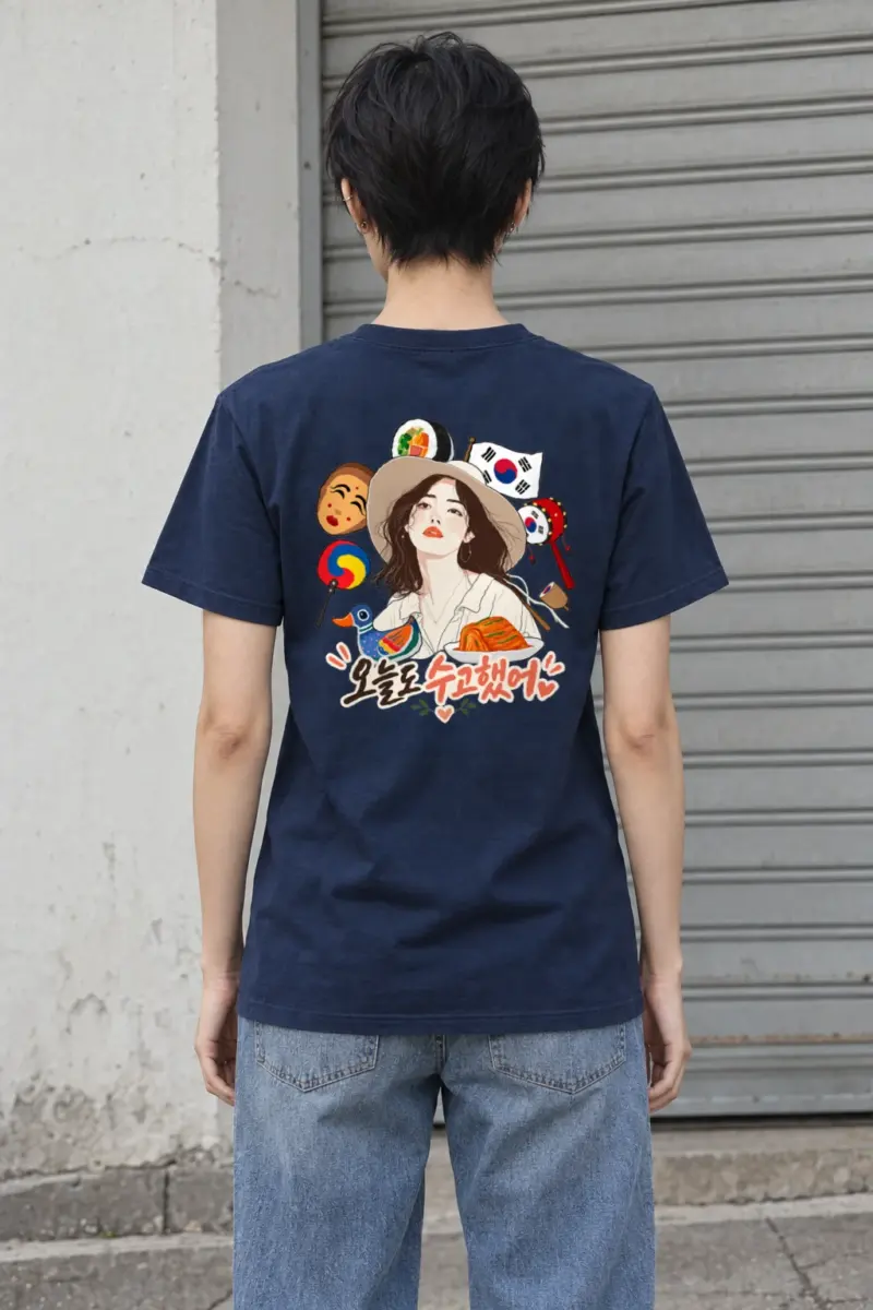 "오늘도 수고했어 Crew" Heavyweight Unisex Crewneck T-shirt