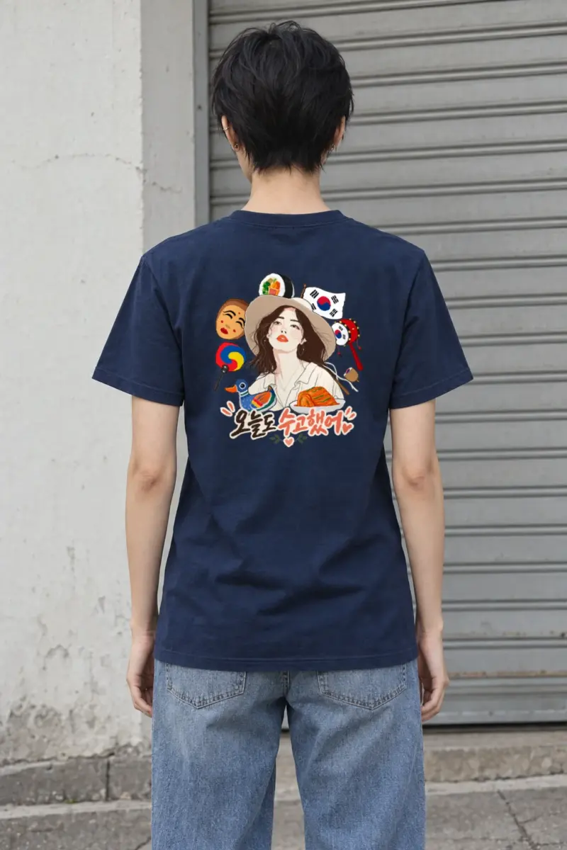 "오늘도 수고했어 Crew" Heavyweight Unisex Crewneck T-shirt