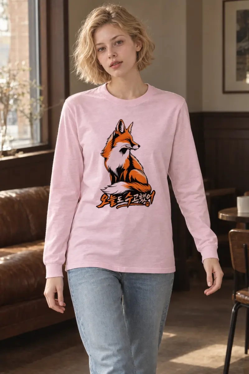 "오늘도 수고했어 Fox" Unisex Longsleeve T-shirt