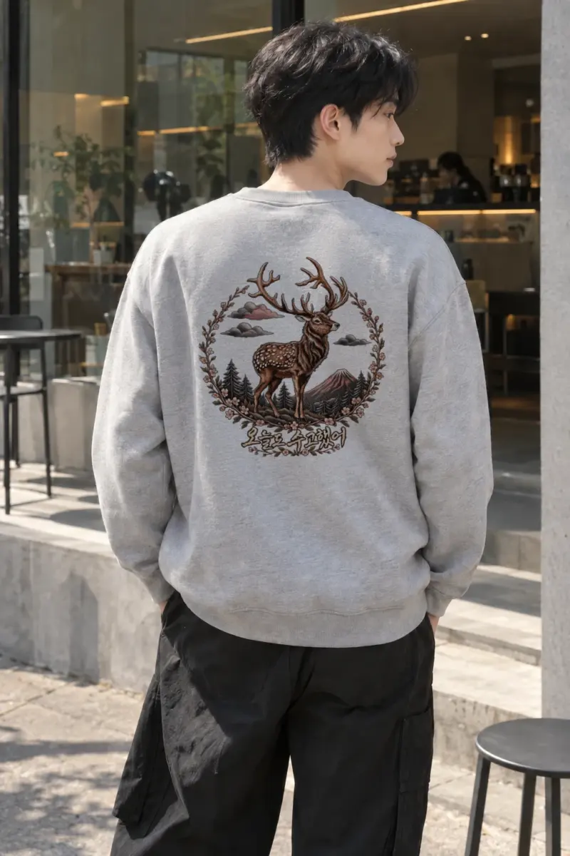 "오늘도 수고했어" Heavy Blend Unisex Crewneck Sweatshirt | Gildan 18000