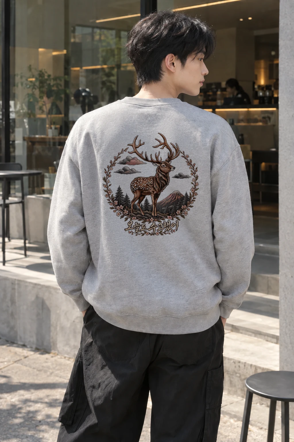 "오늘도 수고했어" Heavy Blend Unisex Crewneck Sweatshirt | Gildan 18000