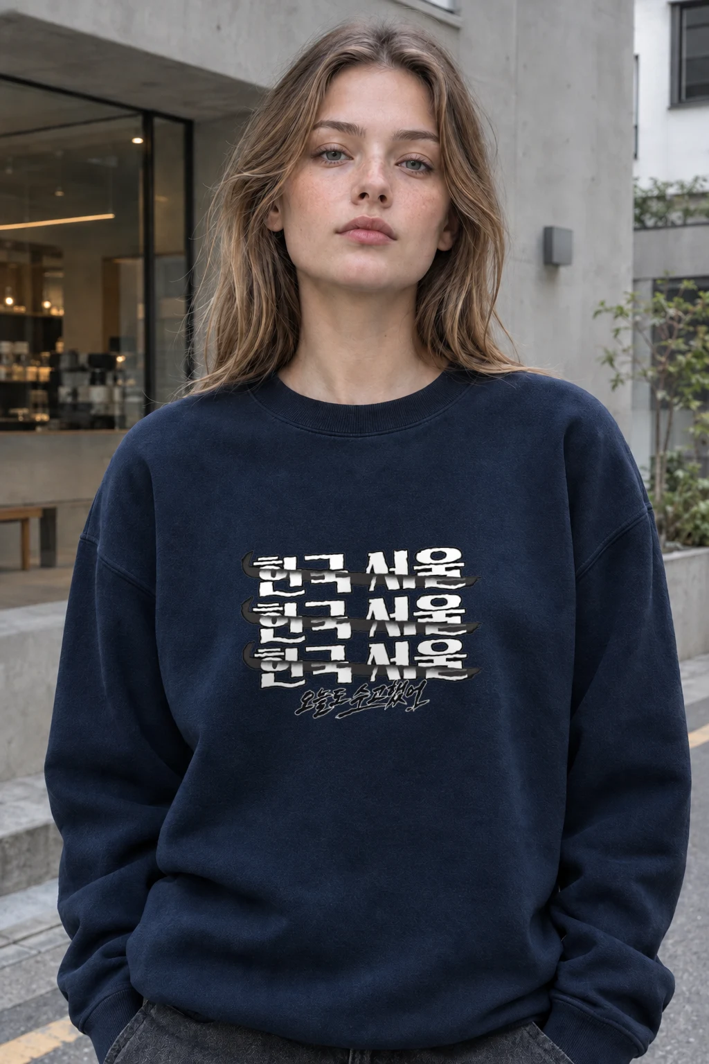 "오늘도 수고했어" Heavy Blend Unisex Crewneck Sweatshirt | Gildan 18000