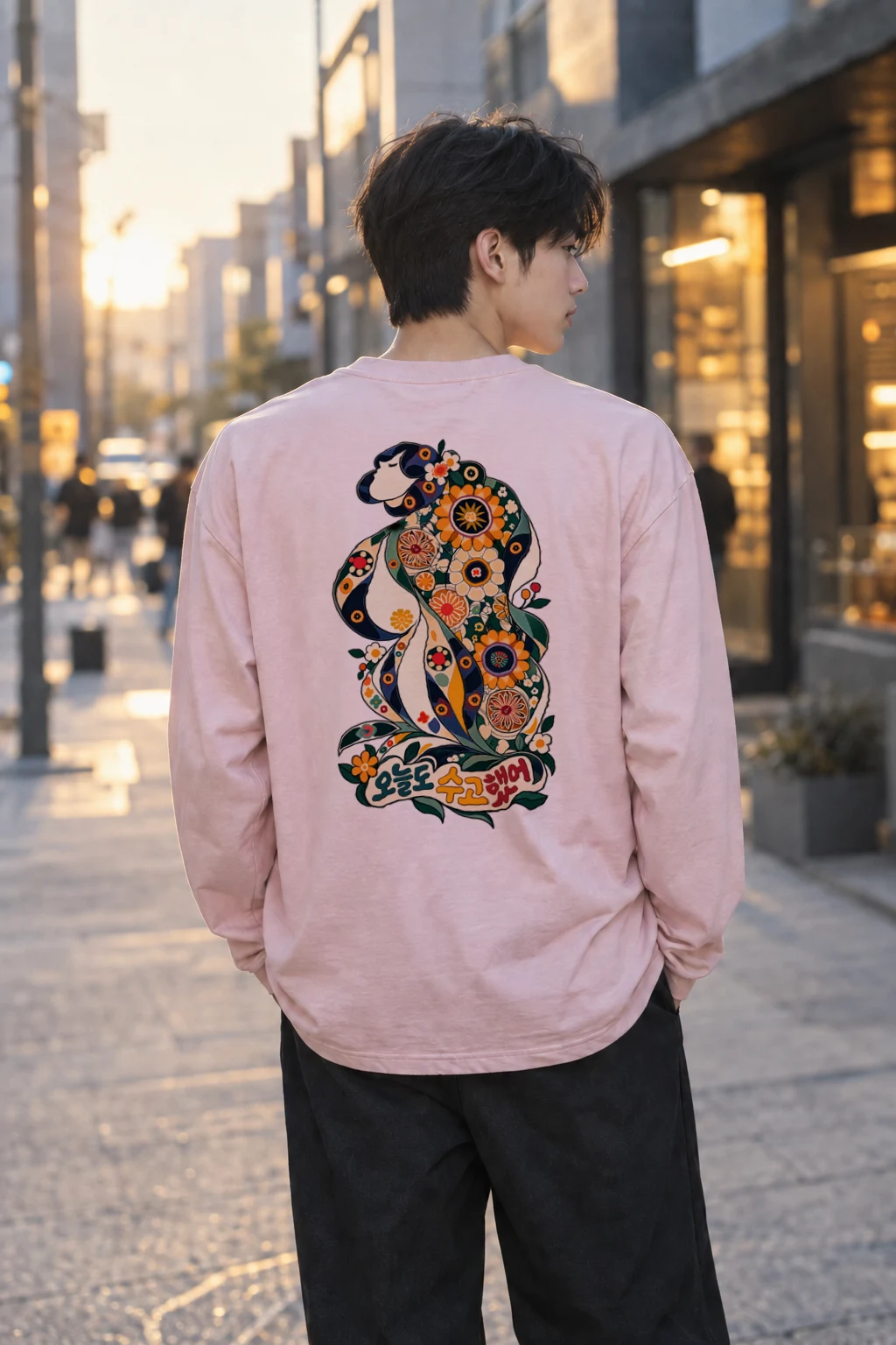 "오늘도 수고했어" Unisex Longsleeve T-shirt | Gildan 2400