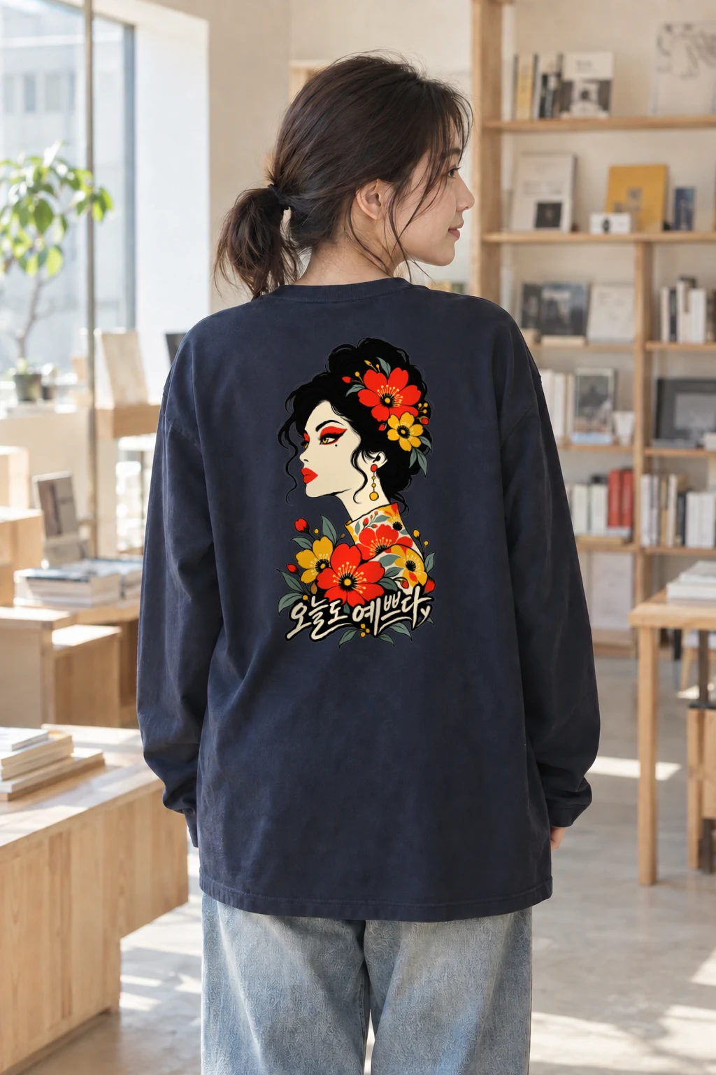 "오늘도 예쁘다" Unisex Longsleeve T-shirt | Gildan 2400