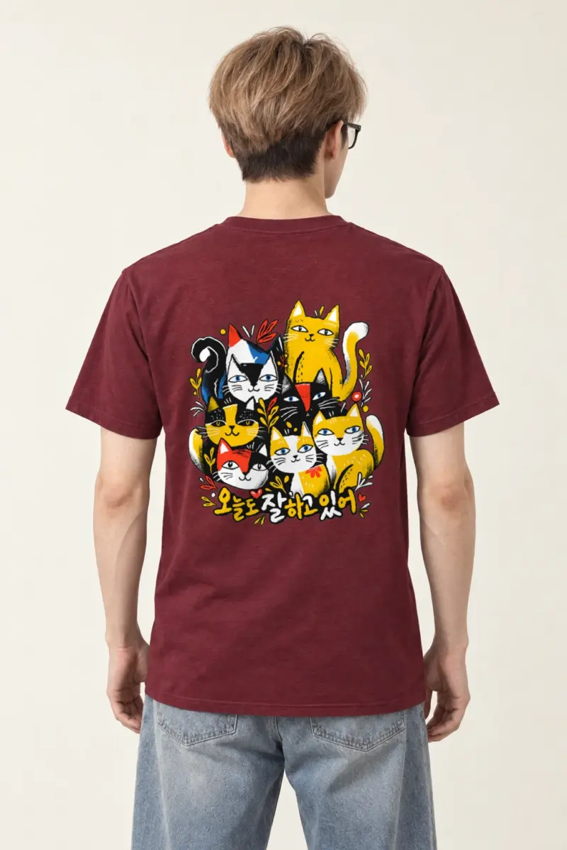 "오늘도 잘하고 있어 Cats" Heavyweight Unisex Crewneck T-shirt