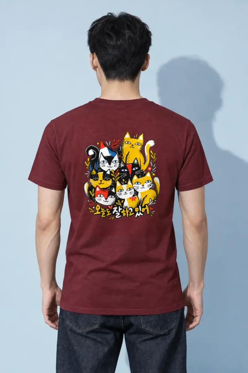 "오늘도 잘하고 있어 Cats" Heavyweight Unisex Crewneck T-shirt