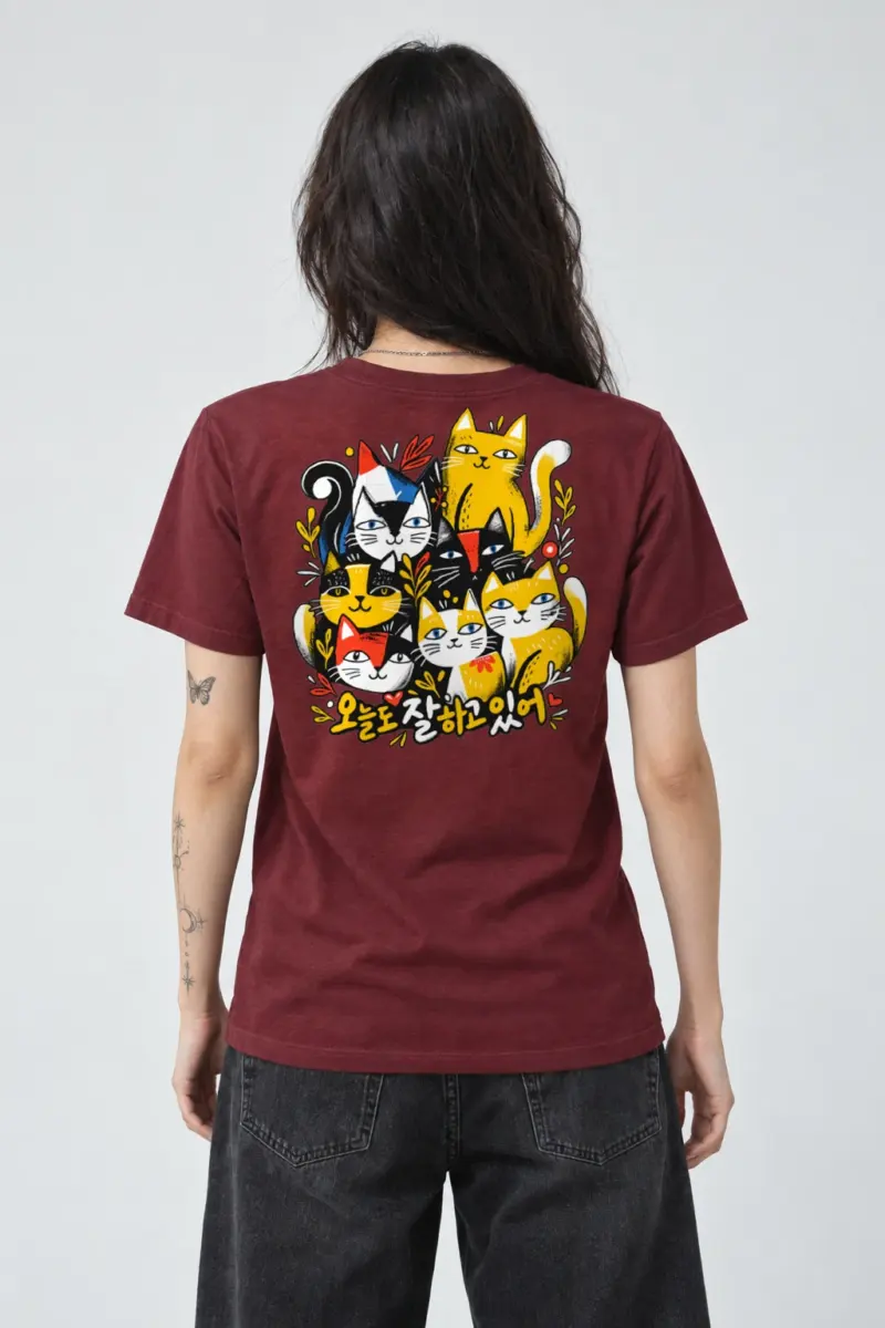 "오늘도 잘하고 있어 Cats" Heavyweight Unisex Crewneck T-shirt