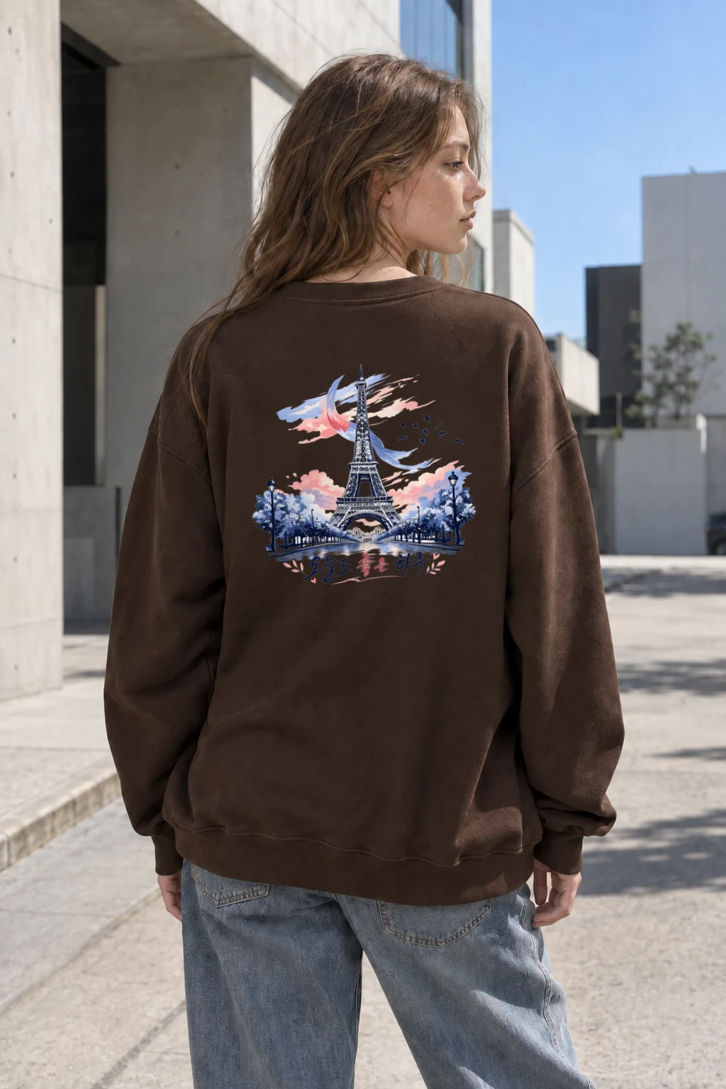 "오늘도 좋은 하루" Heavy Blend Unisex Crewneck Sweatshirt | Gildan 18000
