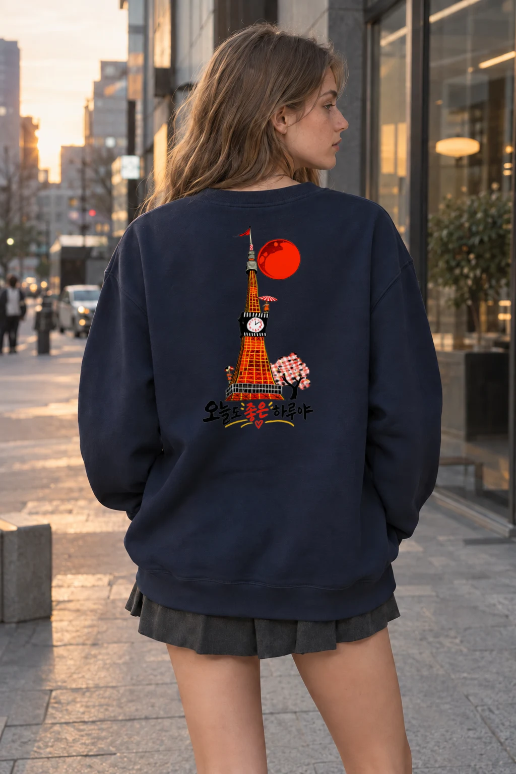 "오늘도 좋은 하루야" Heavy Blend Unisex Crewneck Sweatshirt | Gildan 18000