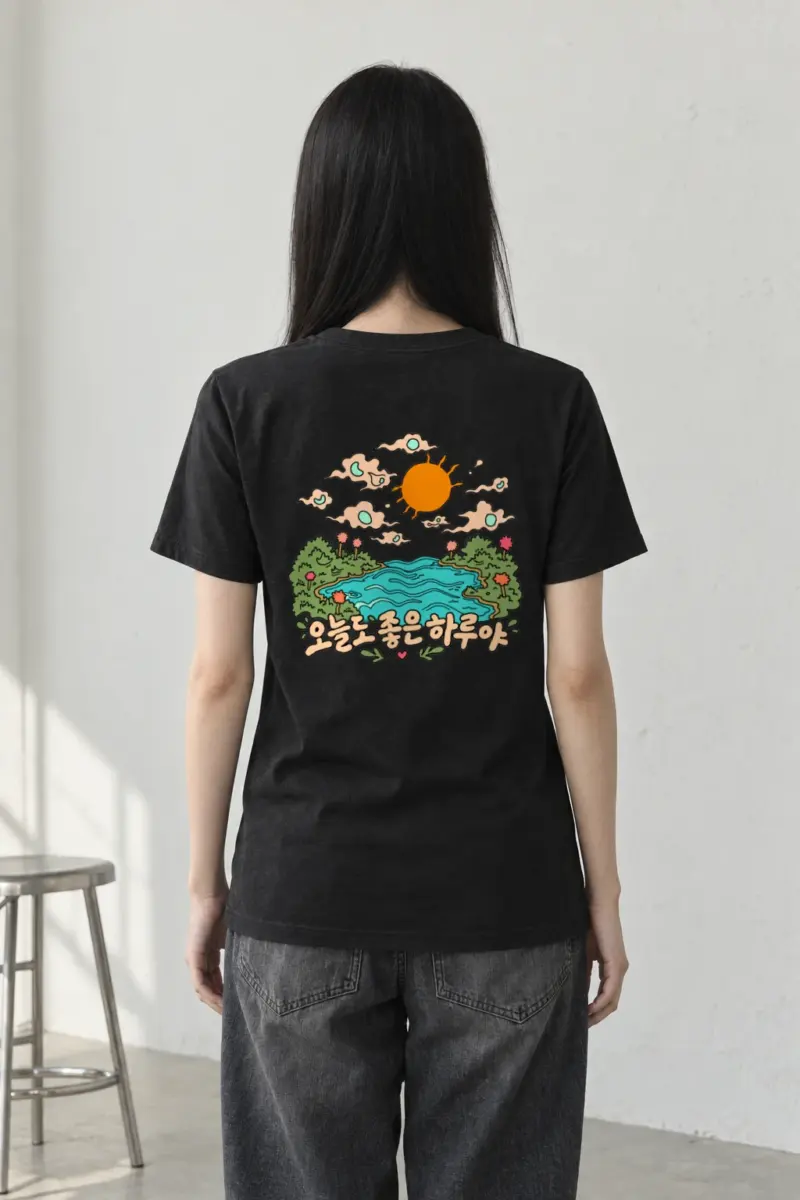 "오늘도 좋은 하루야" Heavyweight Unisex Crewneck T-shirt