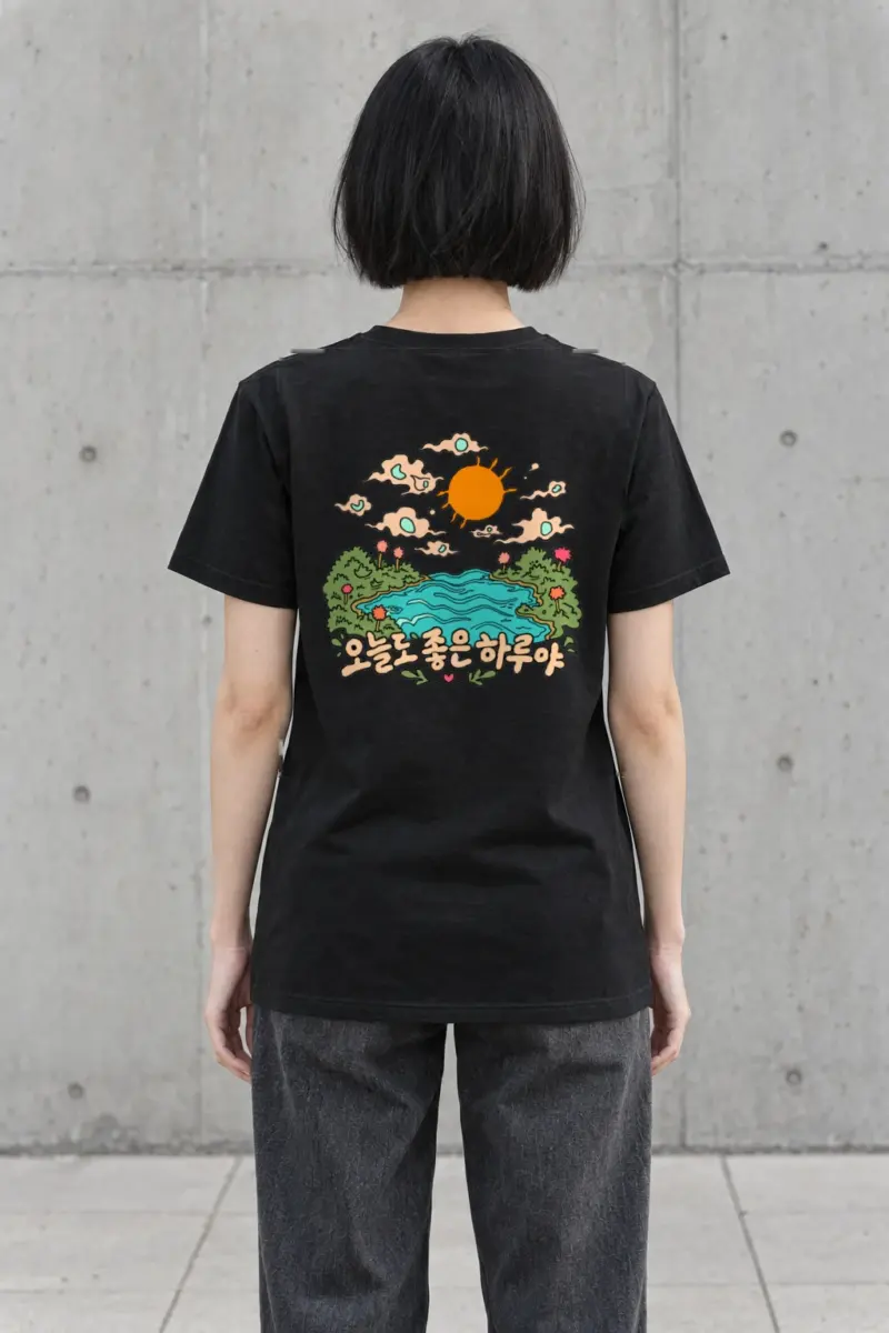 "오늘도 좋은 하루야" Heavyweight Unisex Crewneck T-shirt