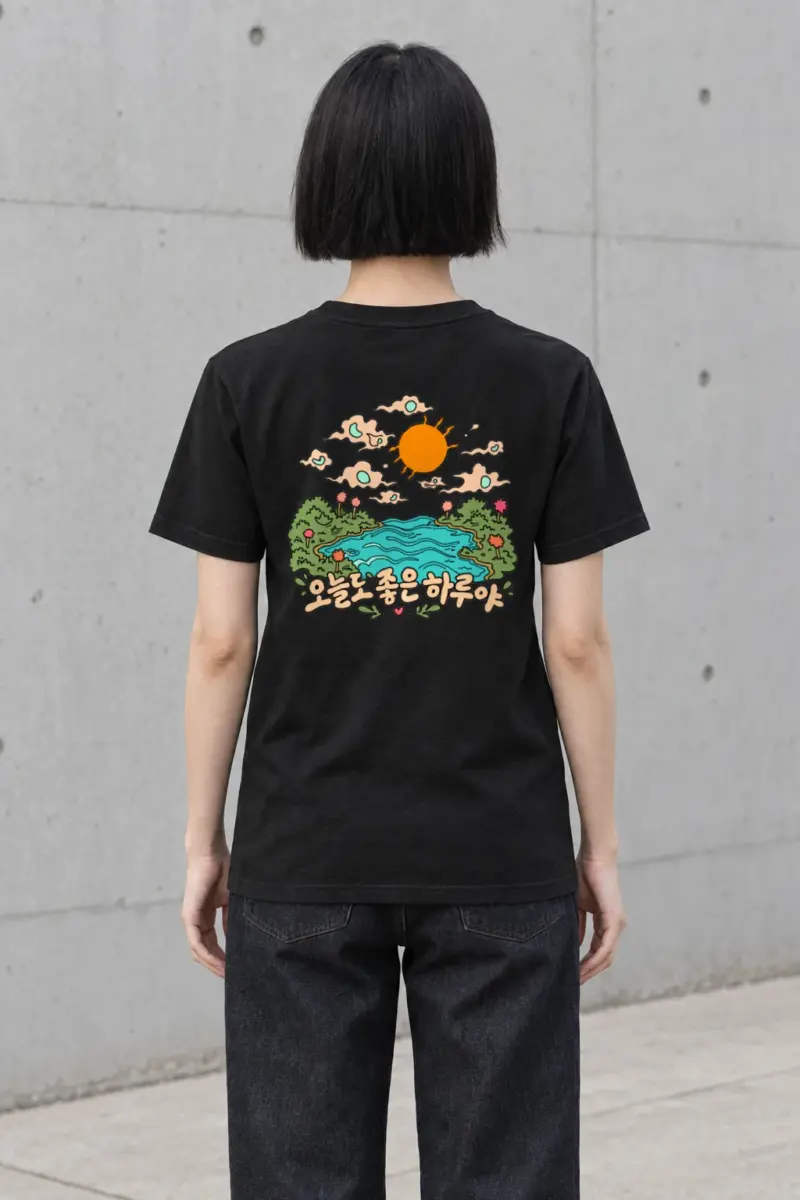 "오늘도 좋은 하루야" Heavyweight Unisex Crewneck T-shirt | Gildan 5000