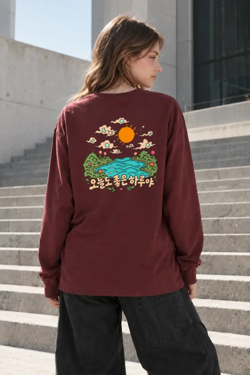 "오늘도 좋은 하루야" Unisex Longsleeve T-shirt | Gildan 2400