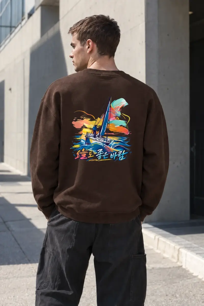 "오늘도 좋은바람" Heavy Blend Unisex Crewneck Sweatshirt | Gildan 18000