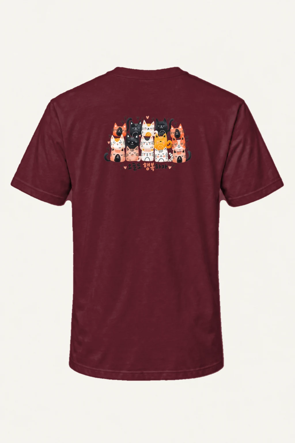 "오늘도 행복하자 Cats" Heavyweight Unisex Crewneck T-shirt | Gildan 5000