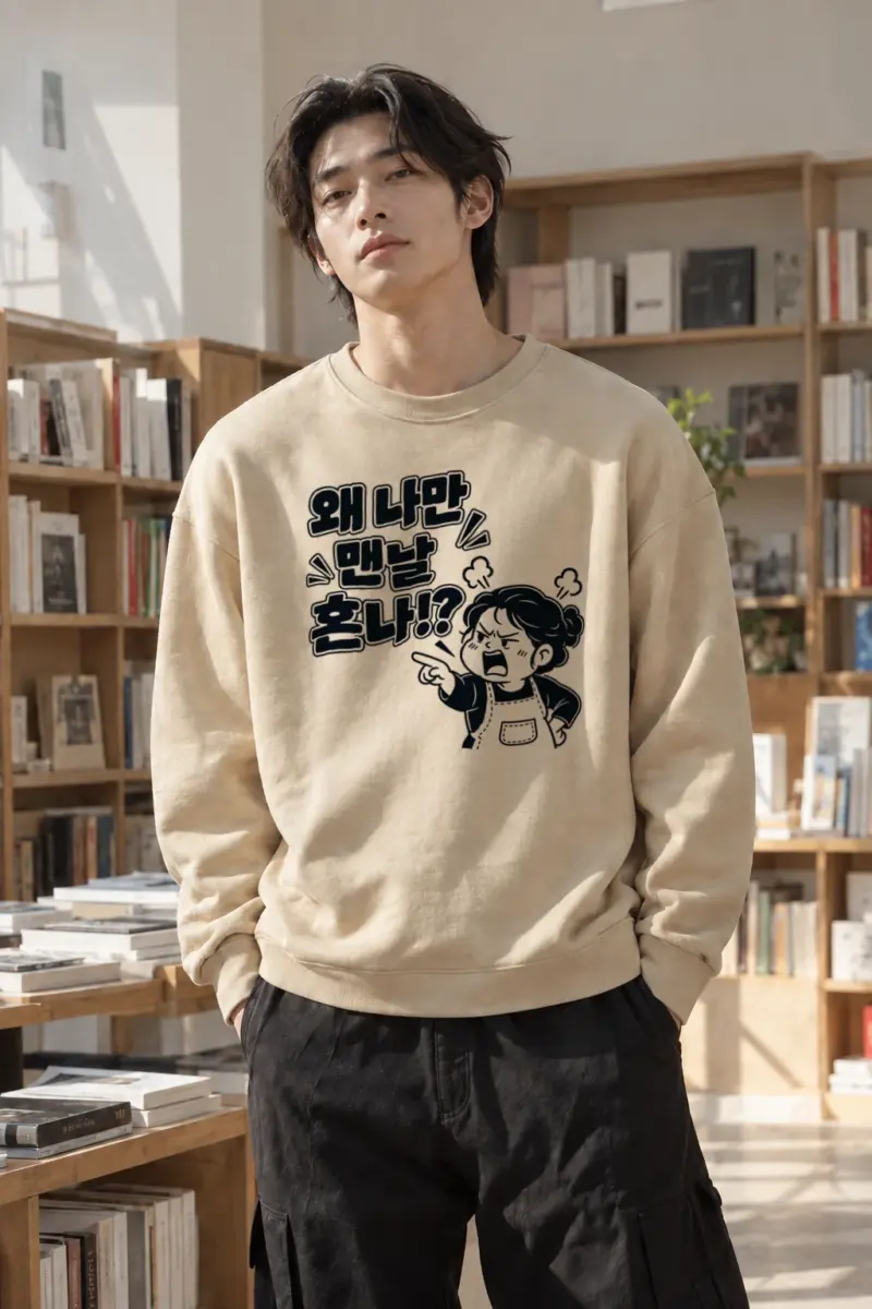 "왜 너만 맨날 혼나!?" Heavy Blend Unisex Crewneck Sweatshirt | Gildan 18000