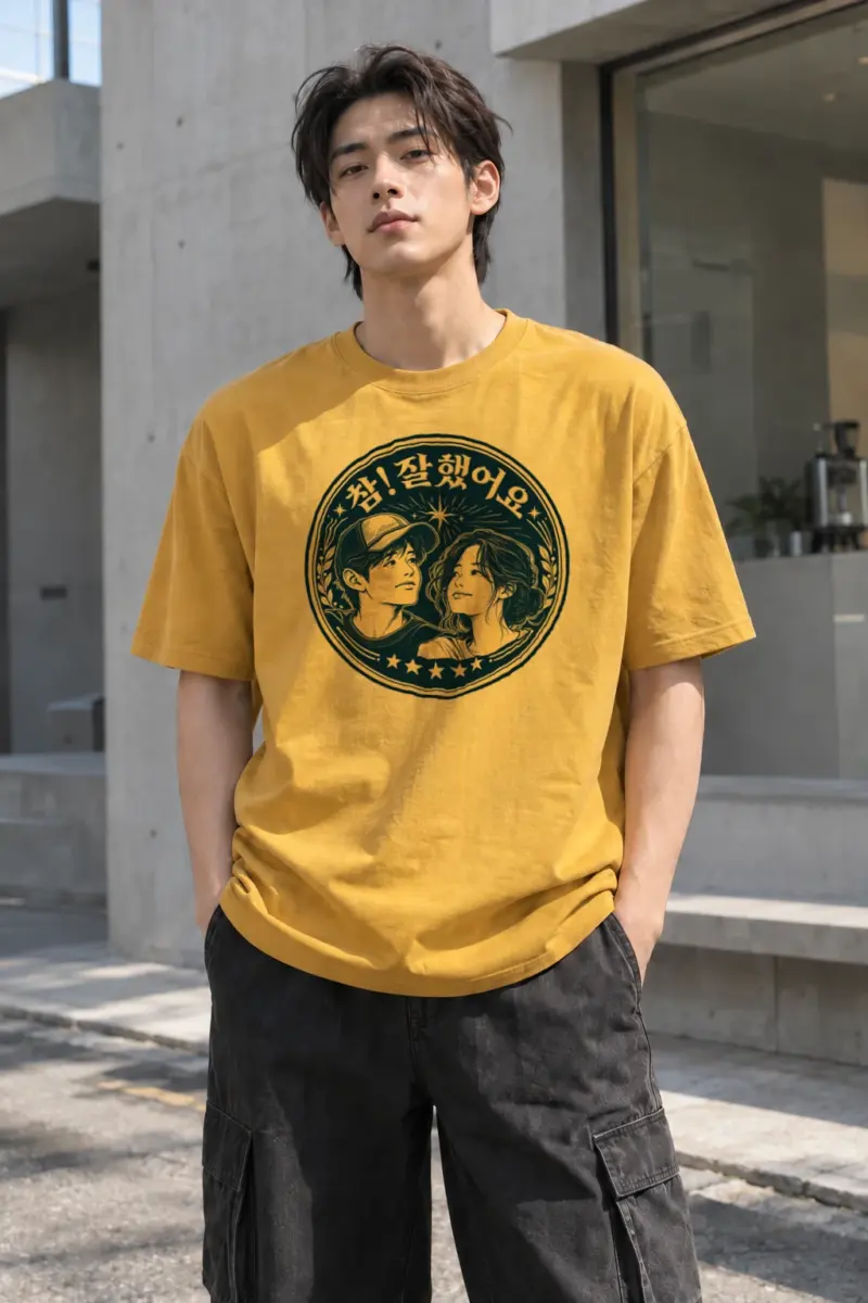 "참! 잘했어요" Heavyweight Unisex Crewneck T-shirt | Gildan 5000