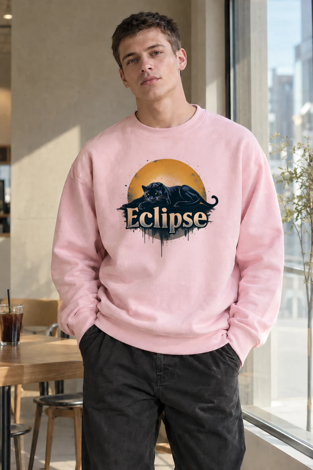 "Eclipse Panther" Heavy Blend Unisex Crewneck Sweatshirt | Gildan 18000