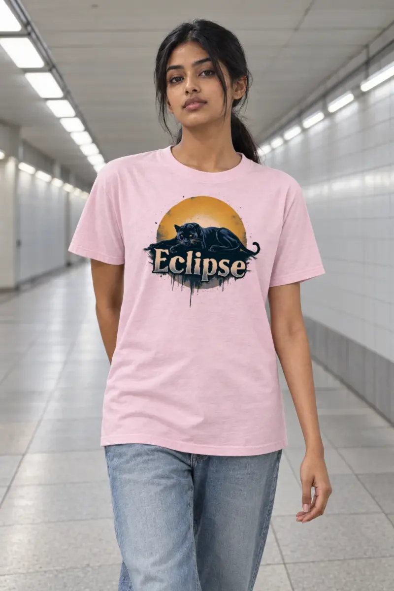"Eclipse Panther" Heavyweight Unisex Crewneck T-shirt | Gildan 5000