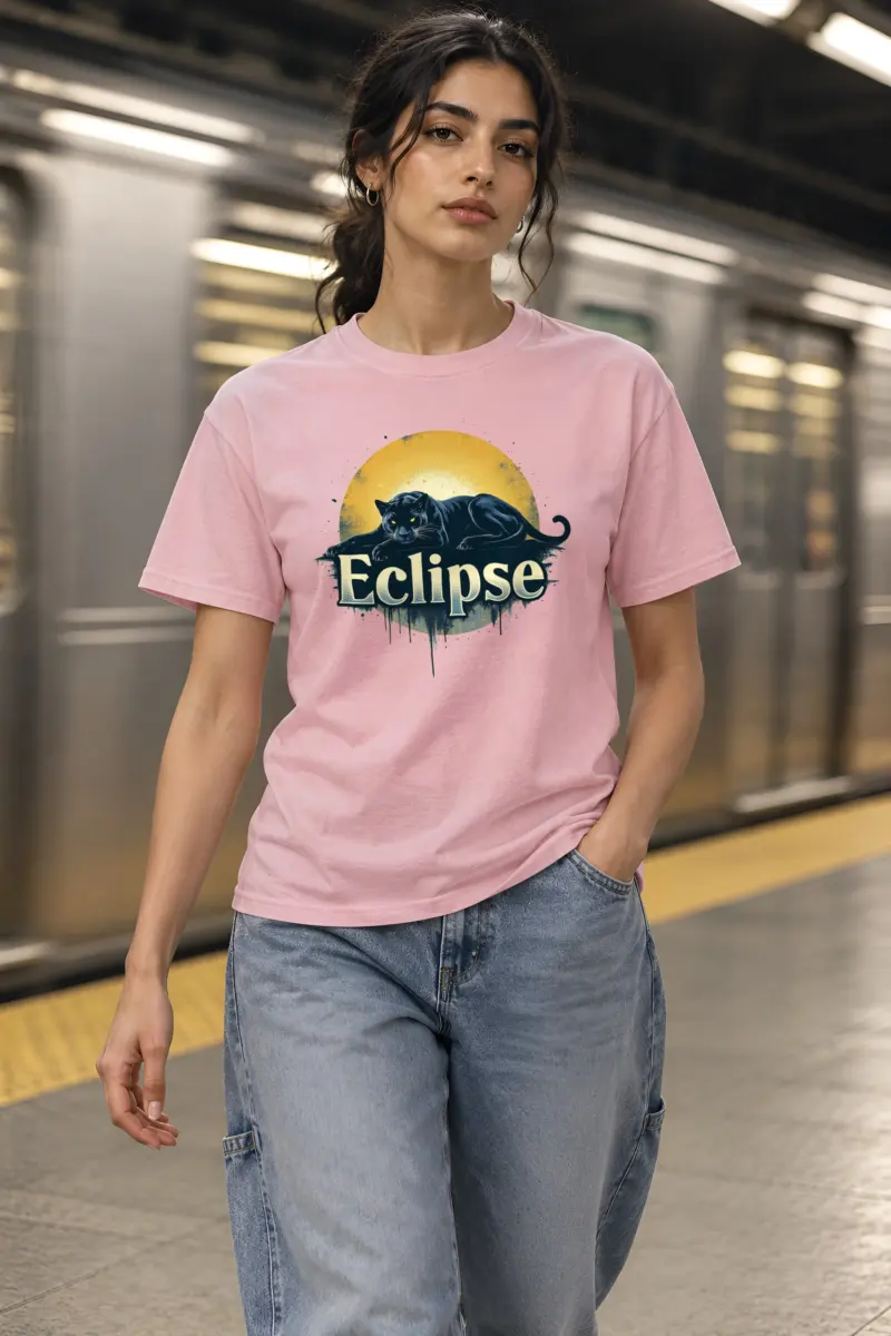 "Eclipse Panther" Heavyweight Unisex Crewneck T-shirt