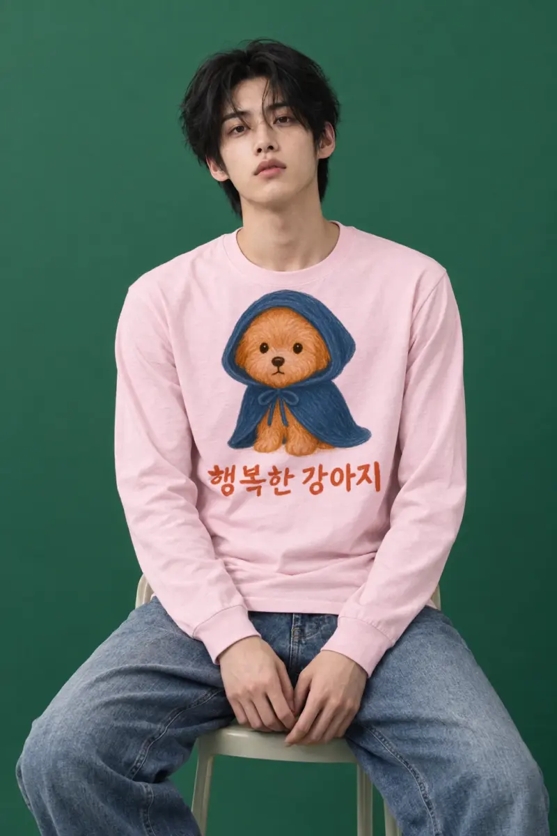 "행복한 강아지" Unisex Longsleeve T-shirt | Gildan 2400
