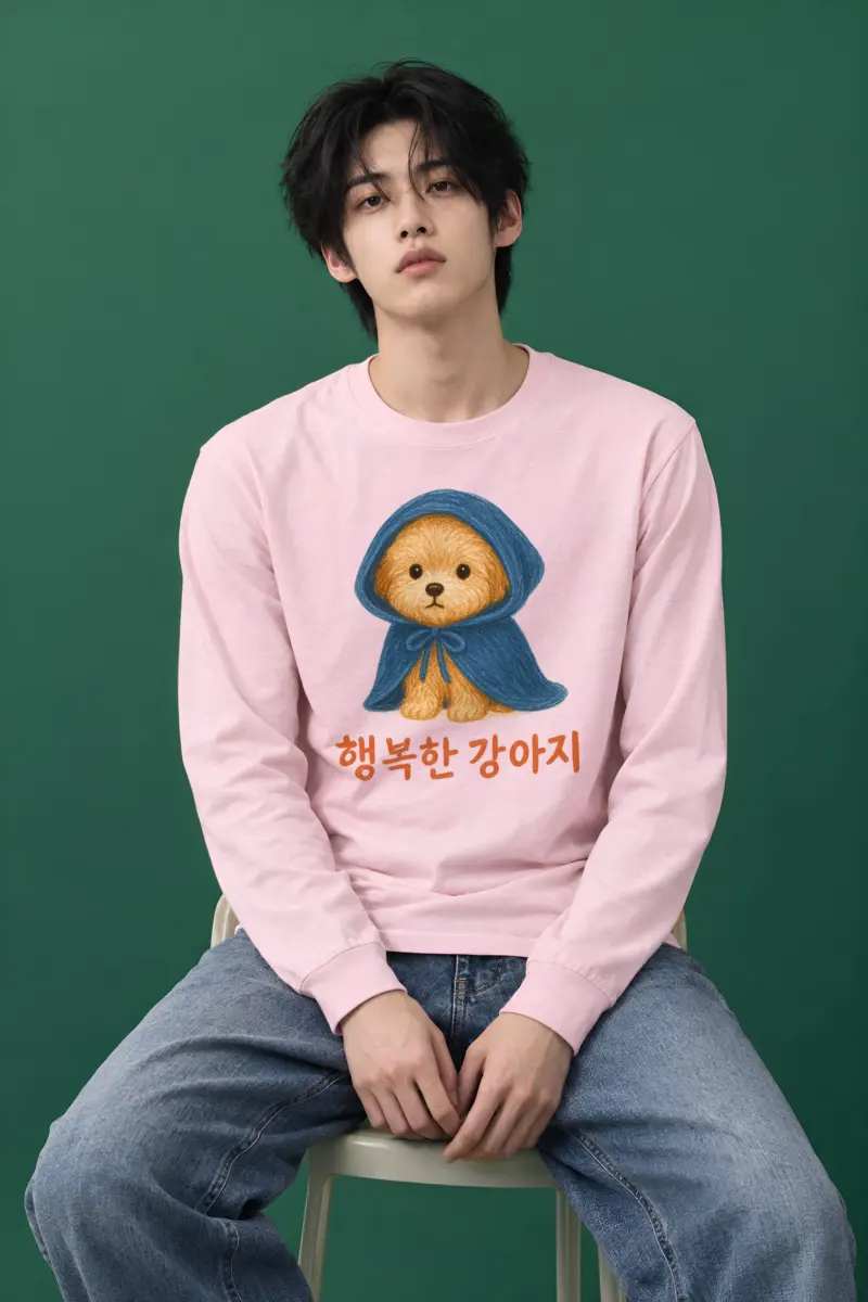 "행복한 강아지" Unisex Longsleeve T-shirt