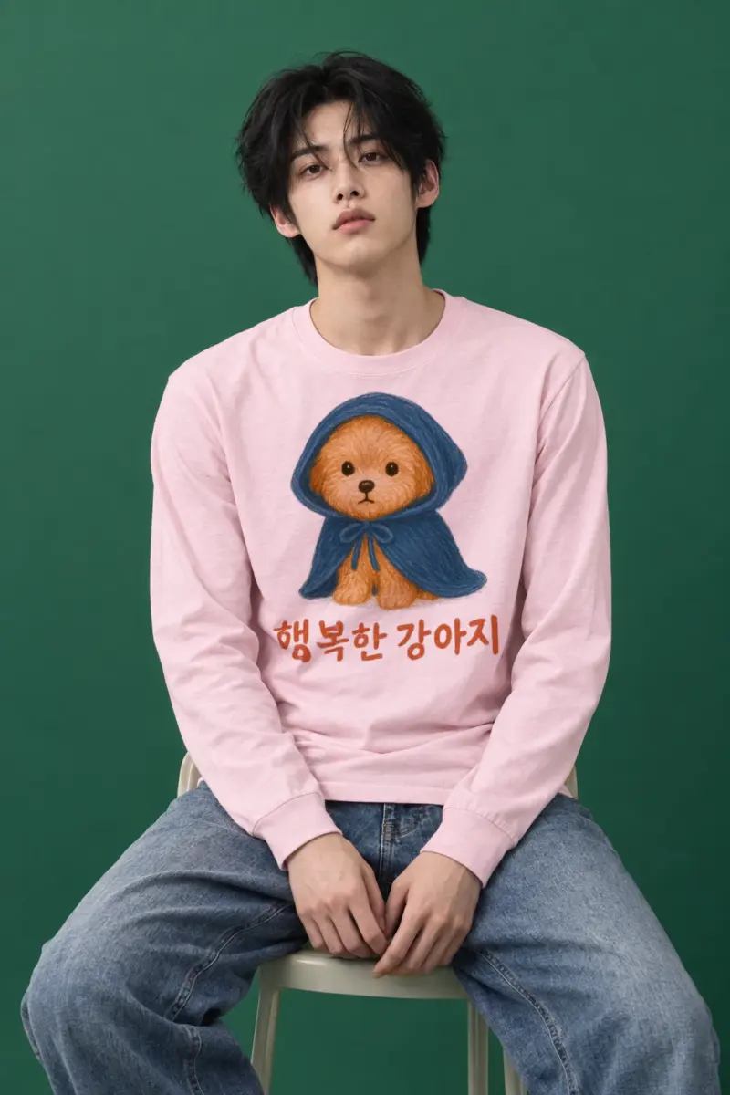 "행복한 강아지" Unisex Longsleeve T-shirt