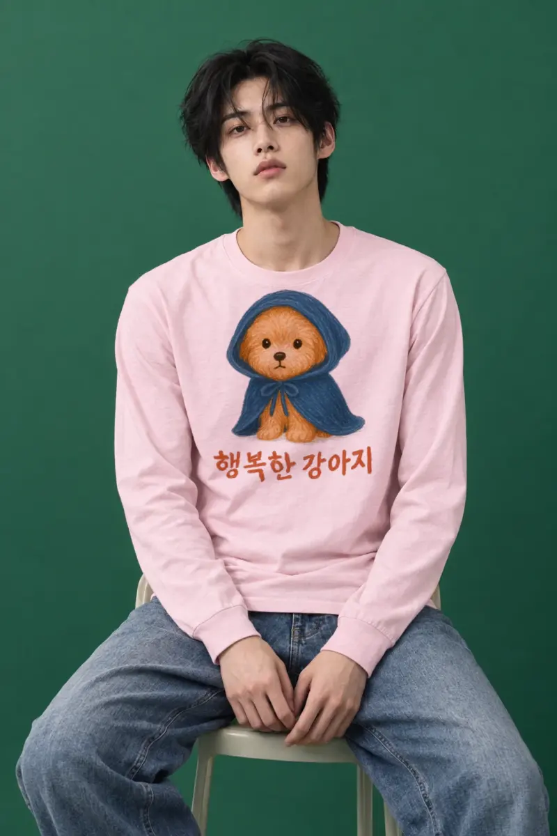 "행복한 강아지" Unisex Longsleeve T-shirt
