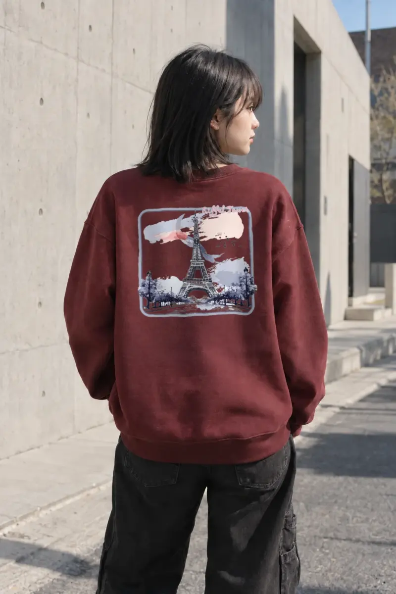 "Eiffel Tower Avenue" Heavy Blend Unisex Crewneck Sweatshirt | Gildan 18000