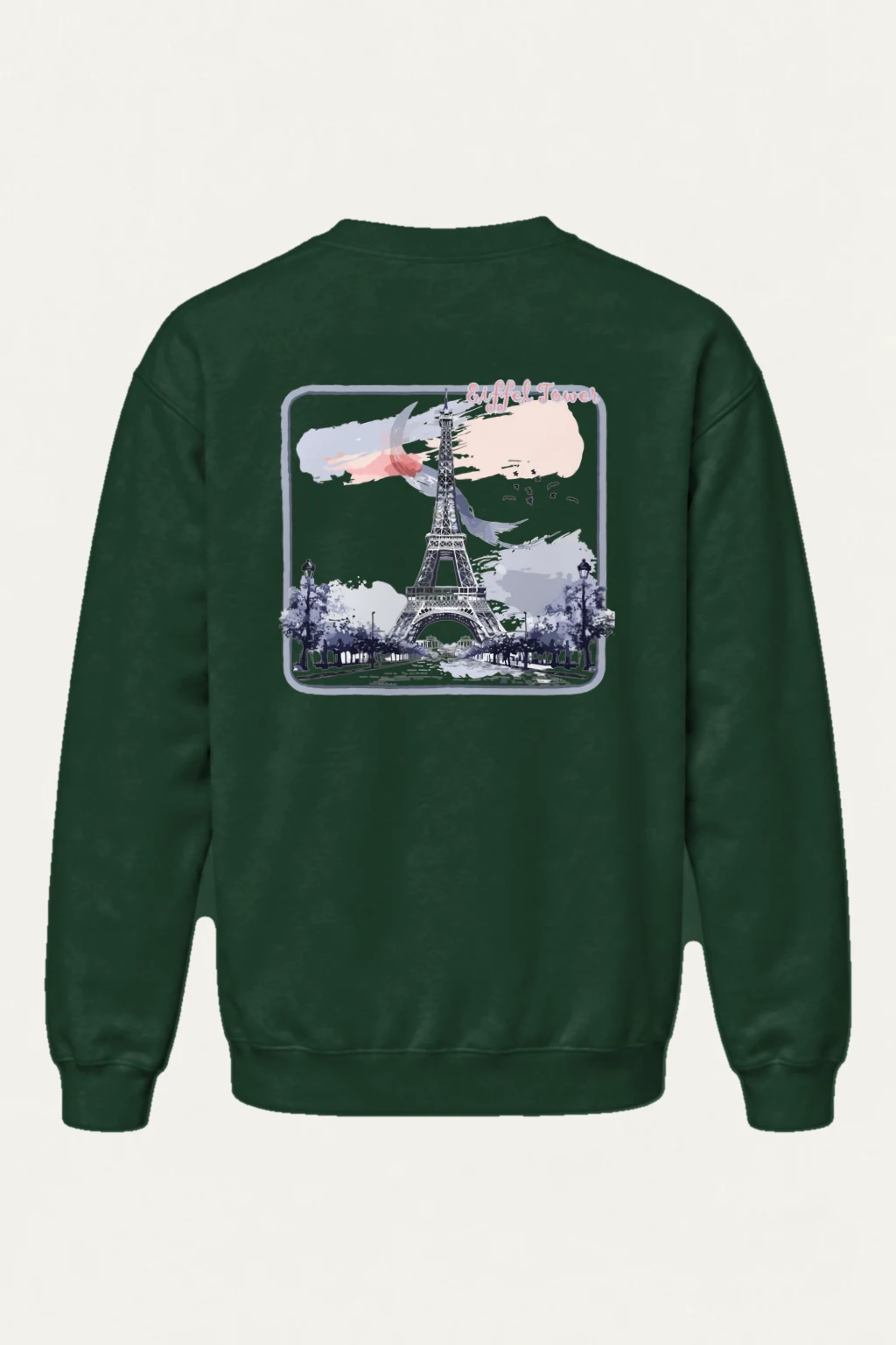 "Eiffel Tower Avenue" Heavy Blend Unisex Crewneck Sweatshirt | Gildan 18000