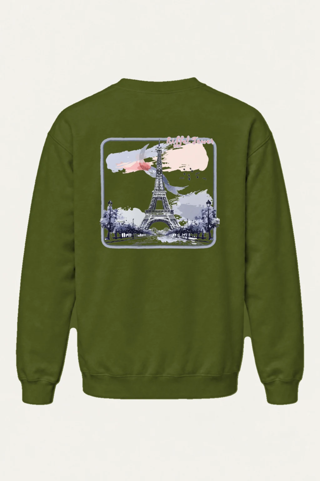 "Eiffel Tower Avenue" Heavy Blend Unisex Crewneck Sweatshirt | Gildan 18000